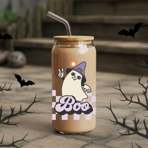 halloween trinkglas „boo"