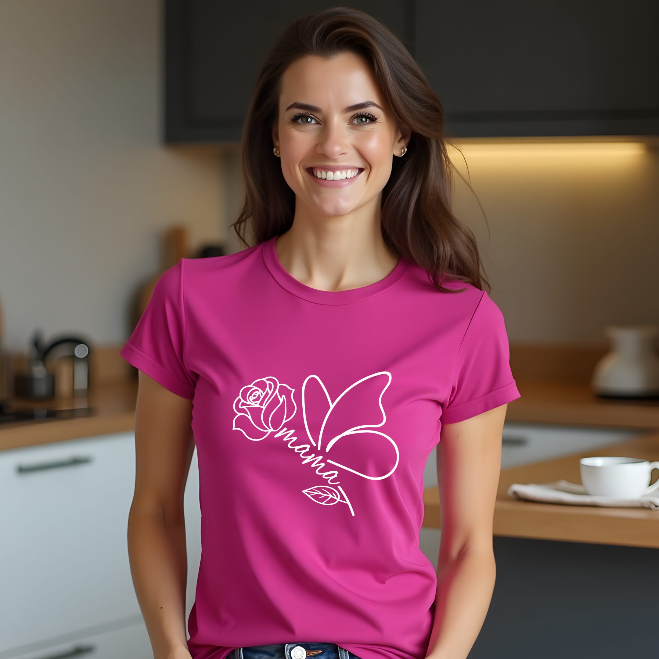 t shirt mama–schmetterling blume t shirt mama–schmetterling blume