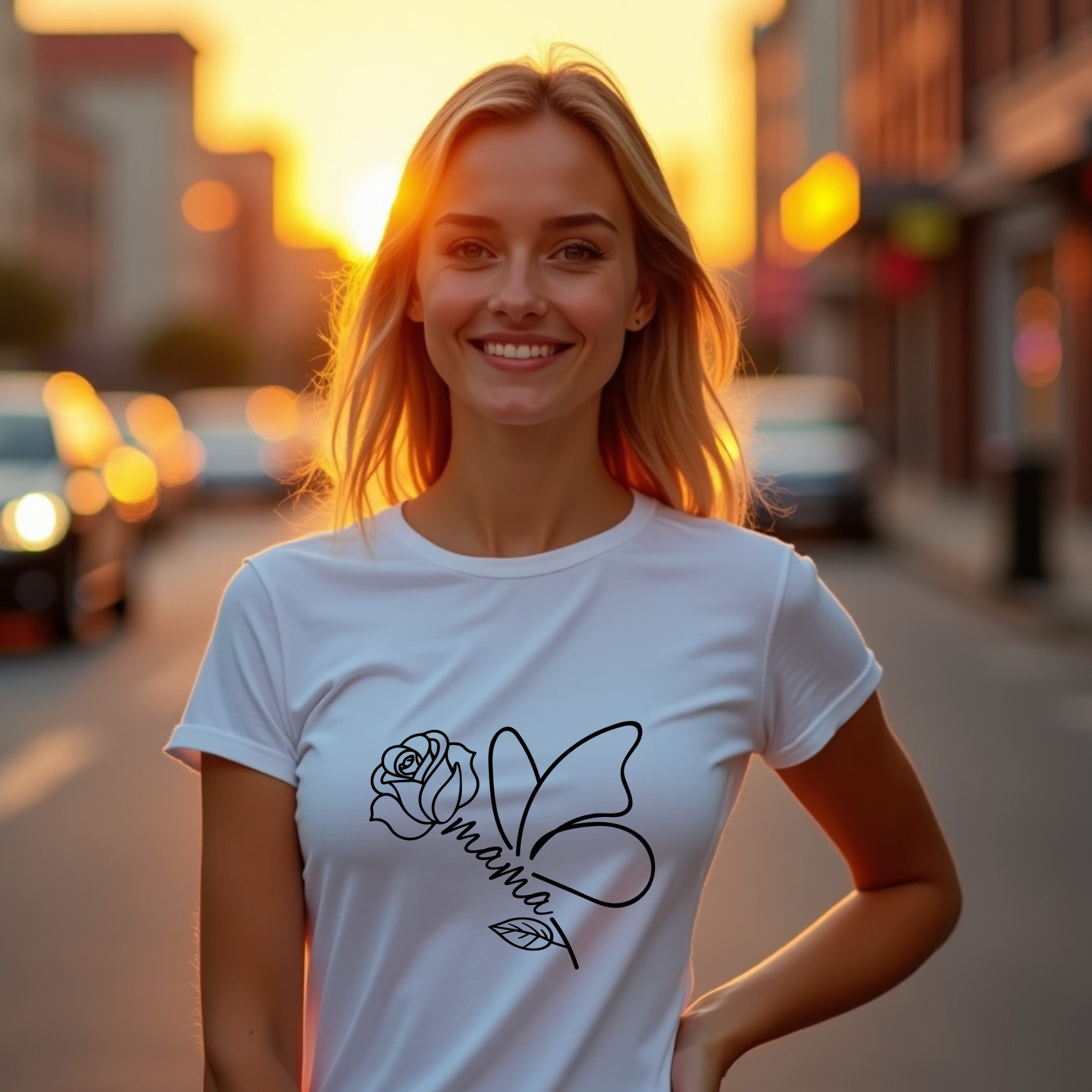 t shirt mama–schmetterling blume t shirt mama–schmetterling blume