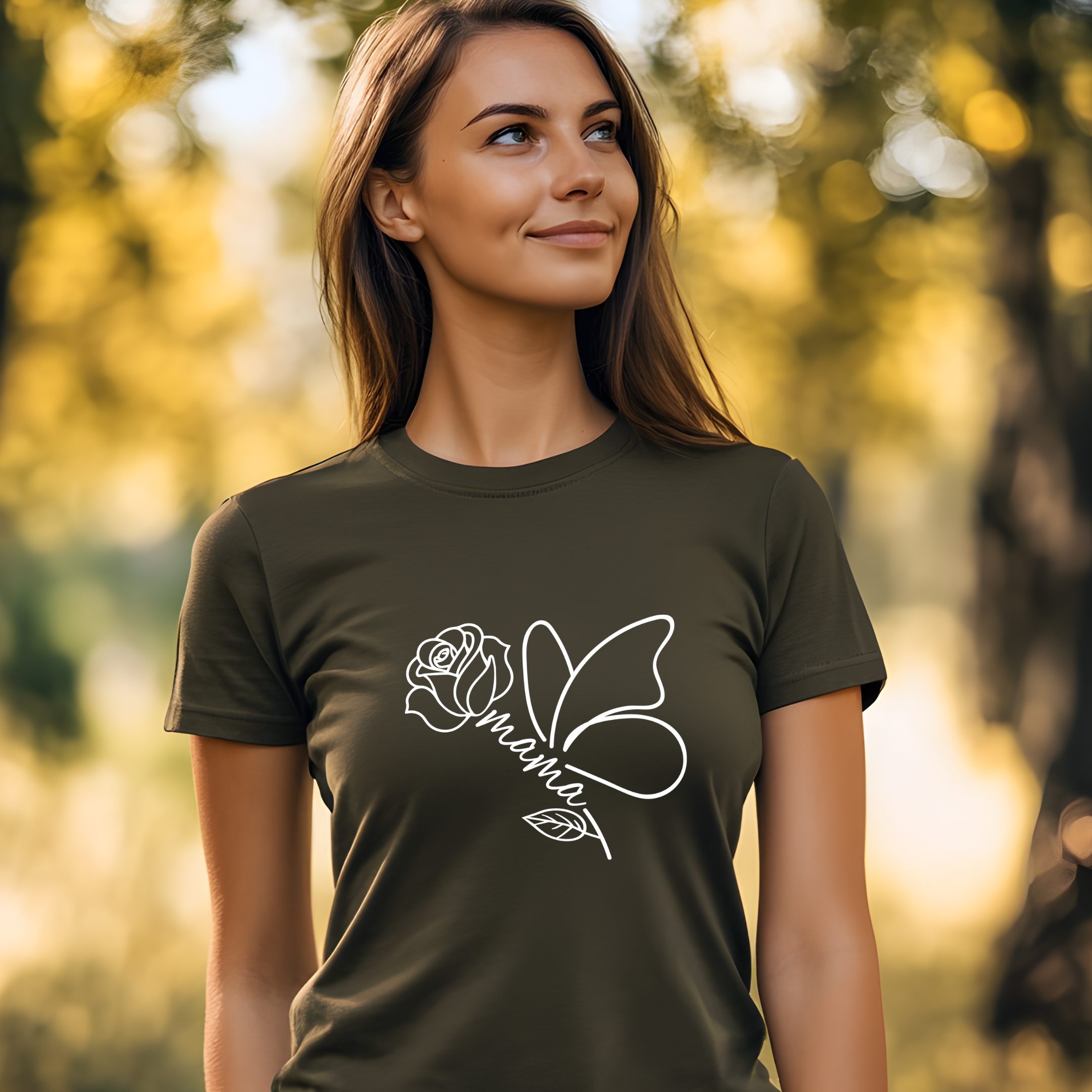 t shirt mama–schmetterling blume t shirt mama–schmetterling blume