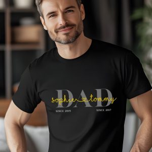 personalisiertes dad t shirt mit name und geburtsjahr